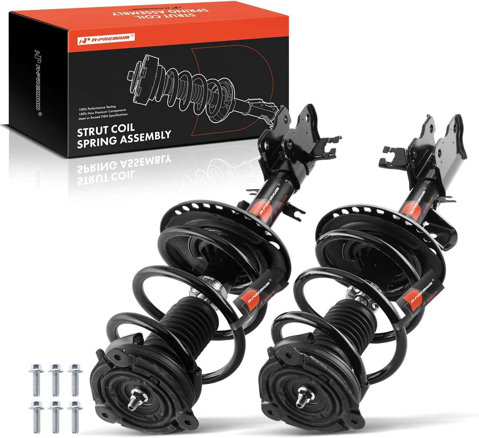 A-Premium Front Complete Struts Compatible with Nissan Pathfinder 2013-2020 & Infiniti JX35 2013, QX60 2014-2020 - 2x Replacement Suspension Shock Absorber with Coil Spring Assembly