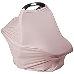 Breathable Car Seat Cover for Babies - Multi-Purpose Soft Rayon Nursing Cover for Breastfeeding, High Stretchy Infant Carseat Canopy, Stroller Cover (Smooth Rayon, Warm Natural)