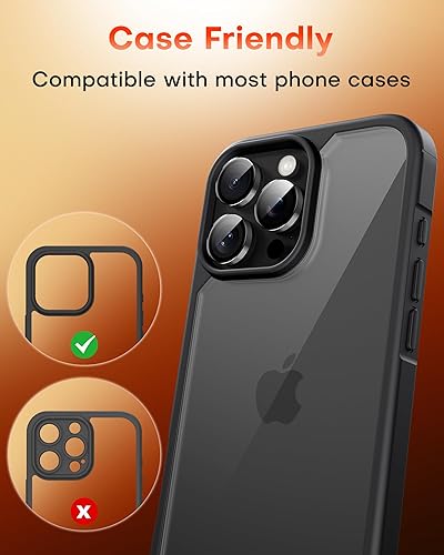 Miniatura 8 de TOCOL Protector de lente de cámara para iPhone 15 Pro Max / iPhone 15 Pro, protector de lente de cámara de vidrio templado HD individual, resistente