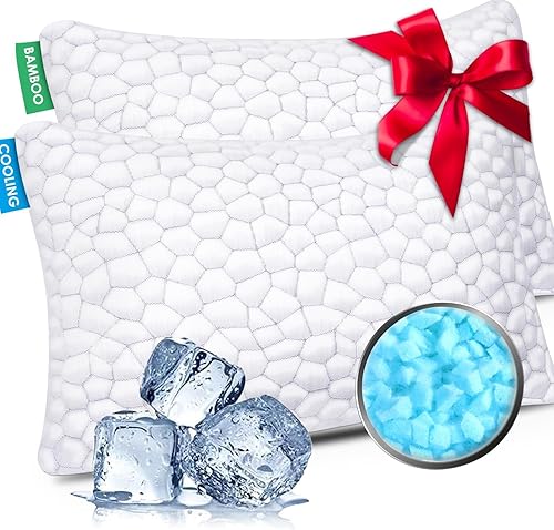 Miniatura 54 de SUPA MODERN Almohadas de cama refrescantes para dormir, 1 paquete de almohadas de espuma viscoelástica trituradas, almohada fresca ajustable