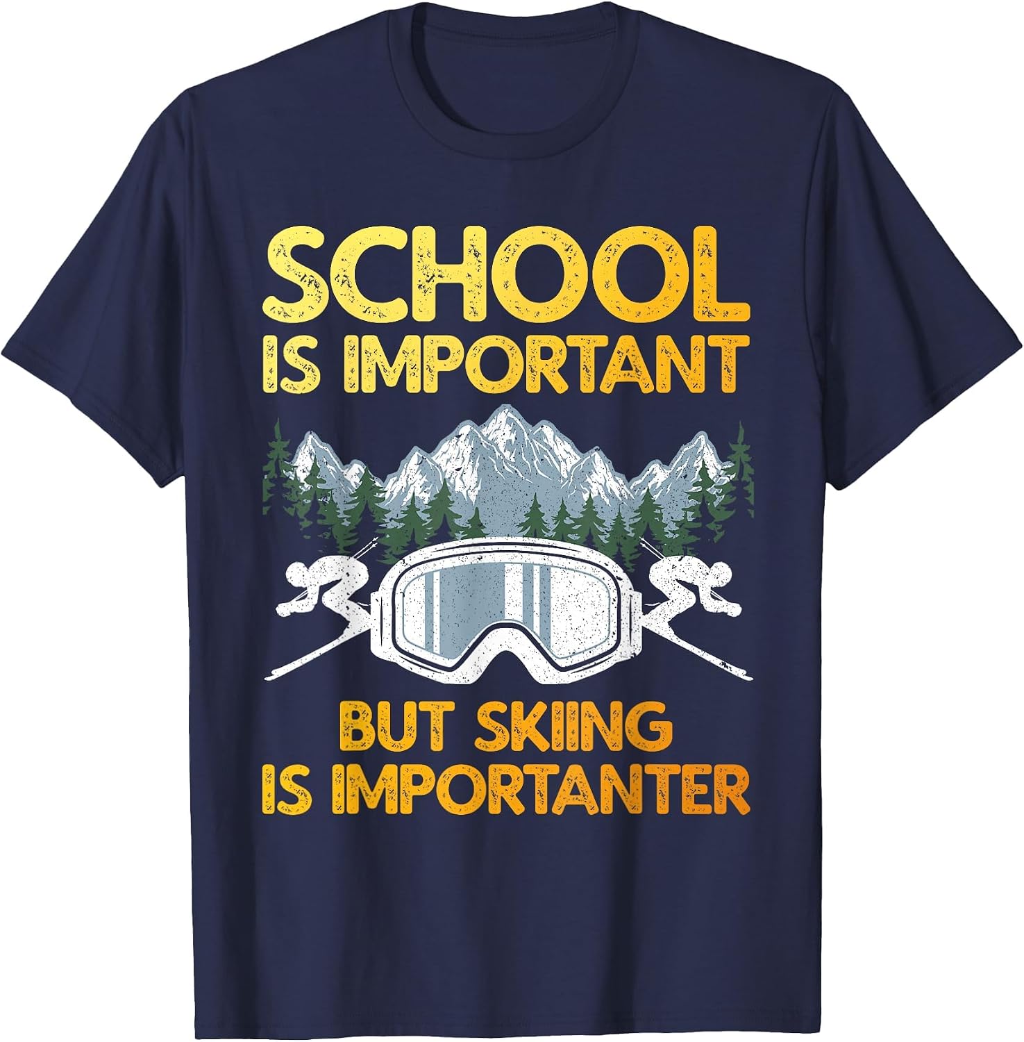 Funny Skiing Art for Boys Girls Kids Skier Ski Skiing Lovers T-Shirt image 4