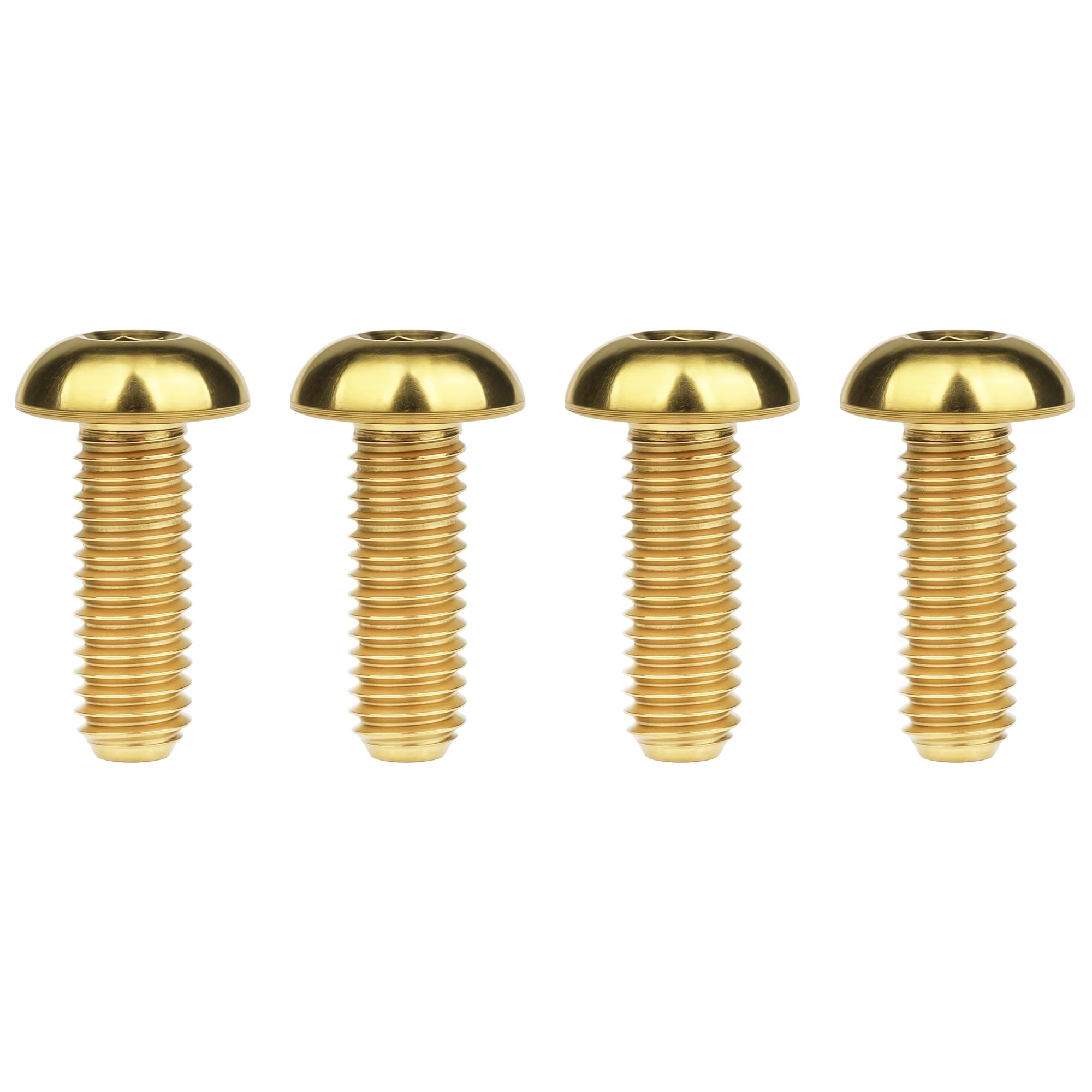 Wanyifa Titanium Bolt M4x6 8 10 12 15 20mm Hex Head Screws for Bicycle Pack of 4 (Gold, M4x12mm)