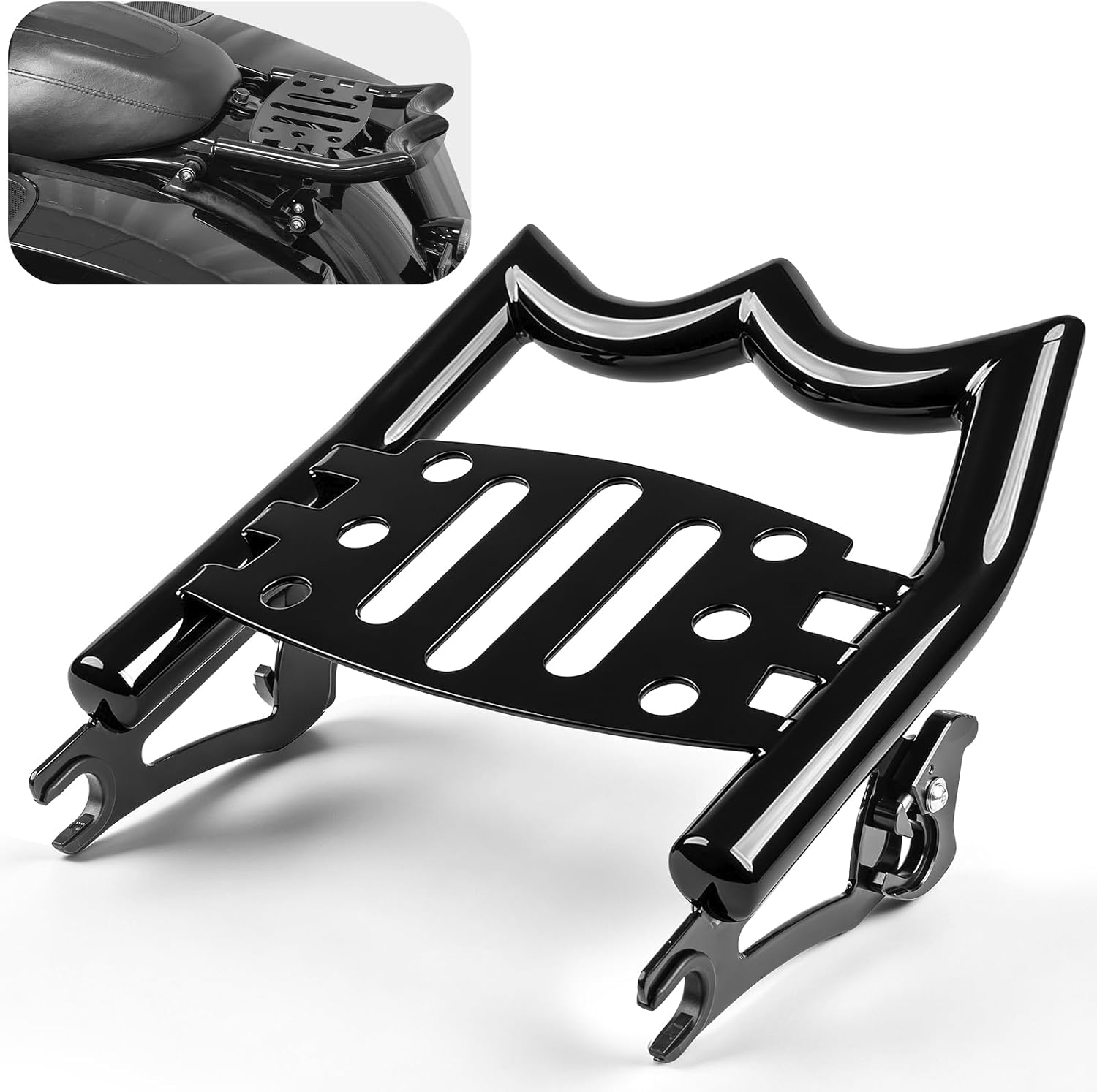 Detachable Luggage Rack Crown Fit for Harley Touring 2009-2026