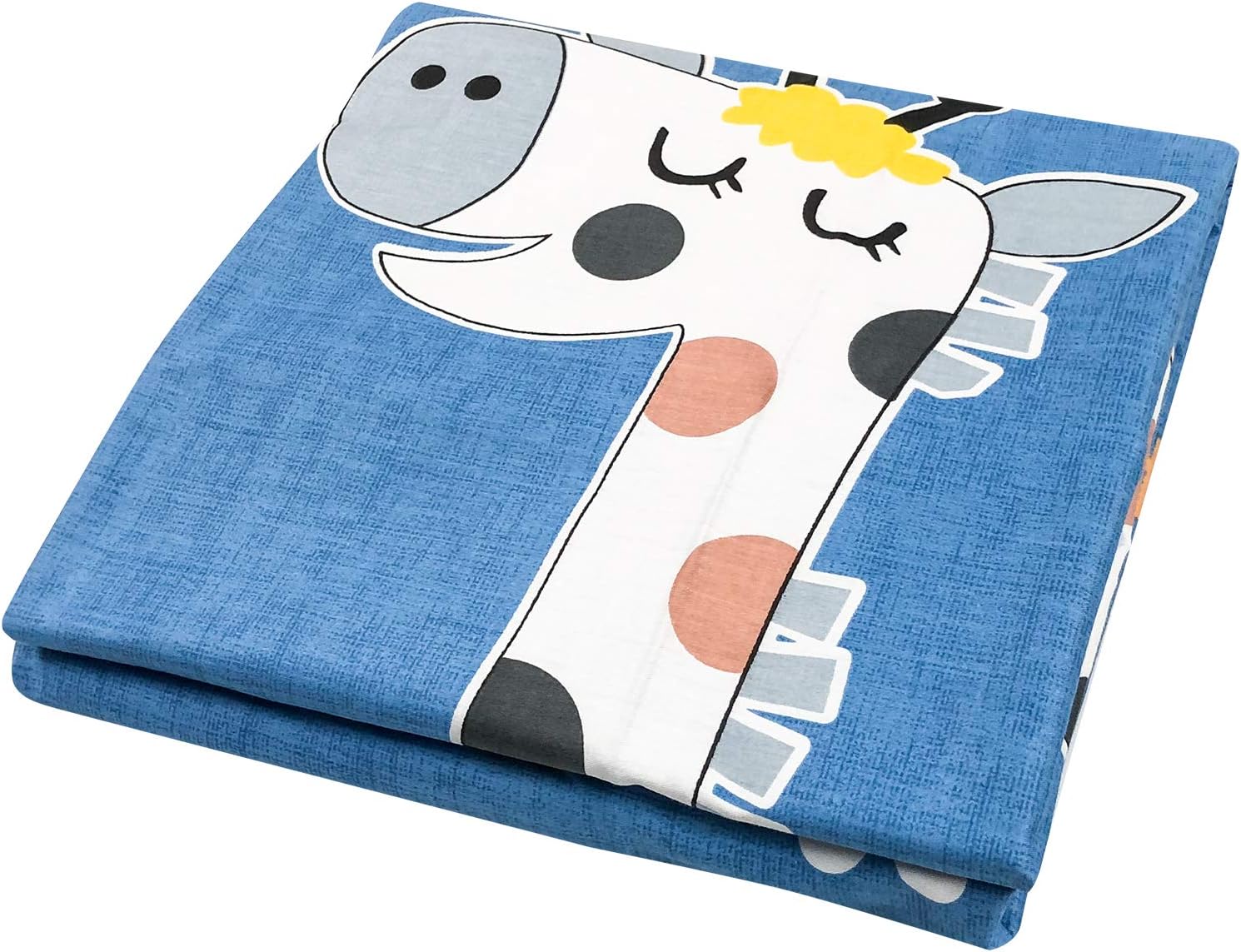 YEMYHOM 100% Cotton Removable Duvet Covers for Weighted Blankets Inner Layer (60" x 80" Duvet Cover, Blue Giraffe)