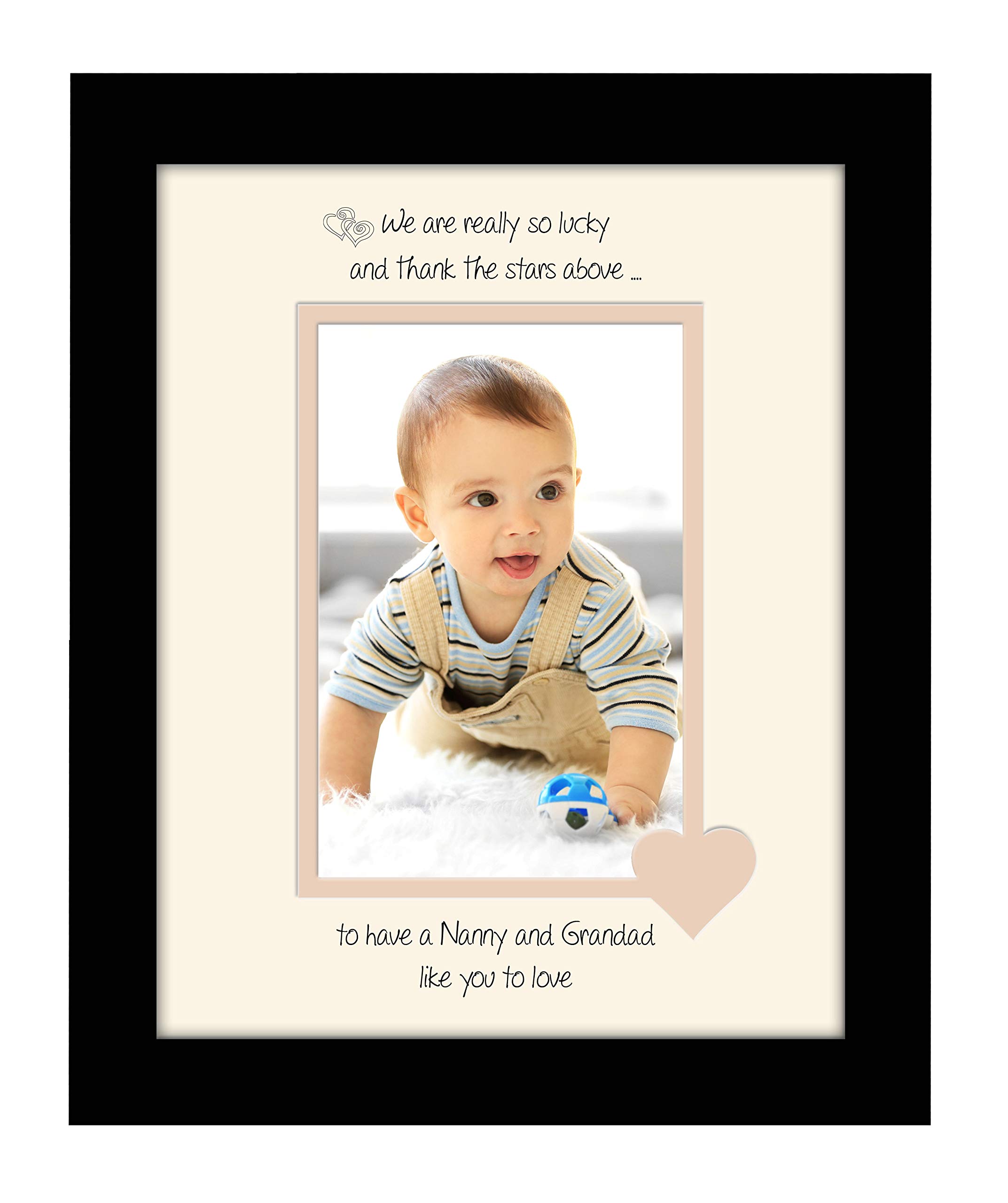 Photos In A Word Black Finish Frame Cream Mount Beige Inside Nanny And Grandad Photo Frame We Thank The Stars Portrait 1088F Double Mounted Quality Gift (Black Finish Frame Cream Mount Beige Inside)
