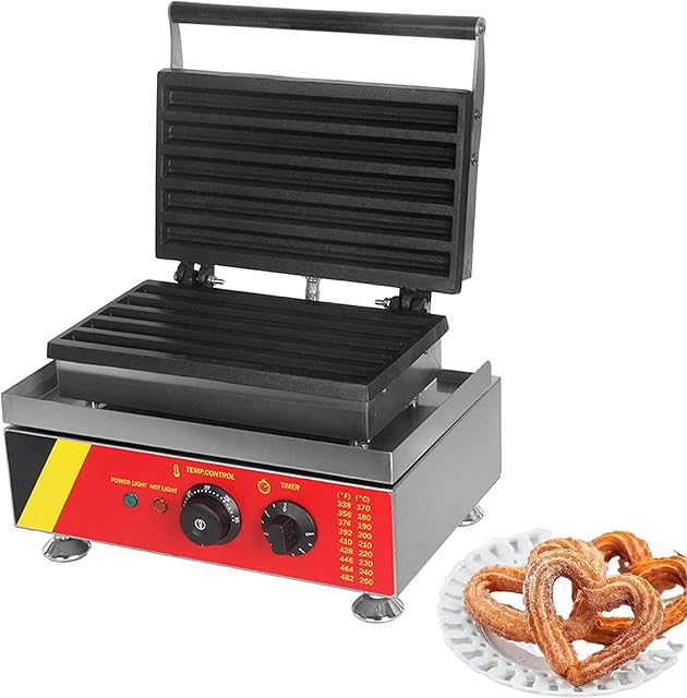 5-Slice Electric Churro Maker Machine Commercial Spanish Churro Machine 1500W,Stainless Steel Body + Non-Stick Coating