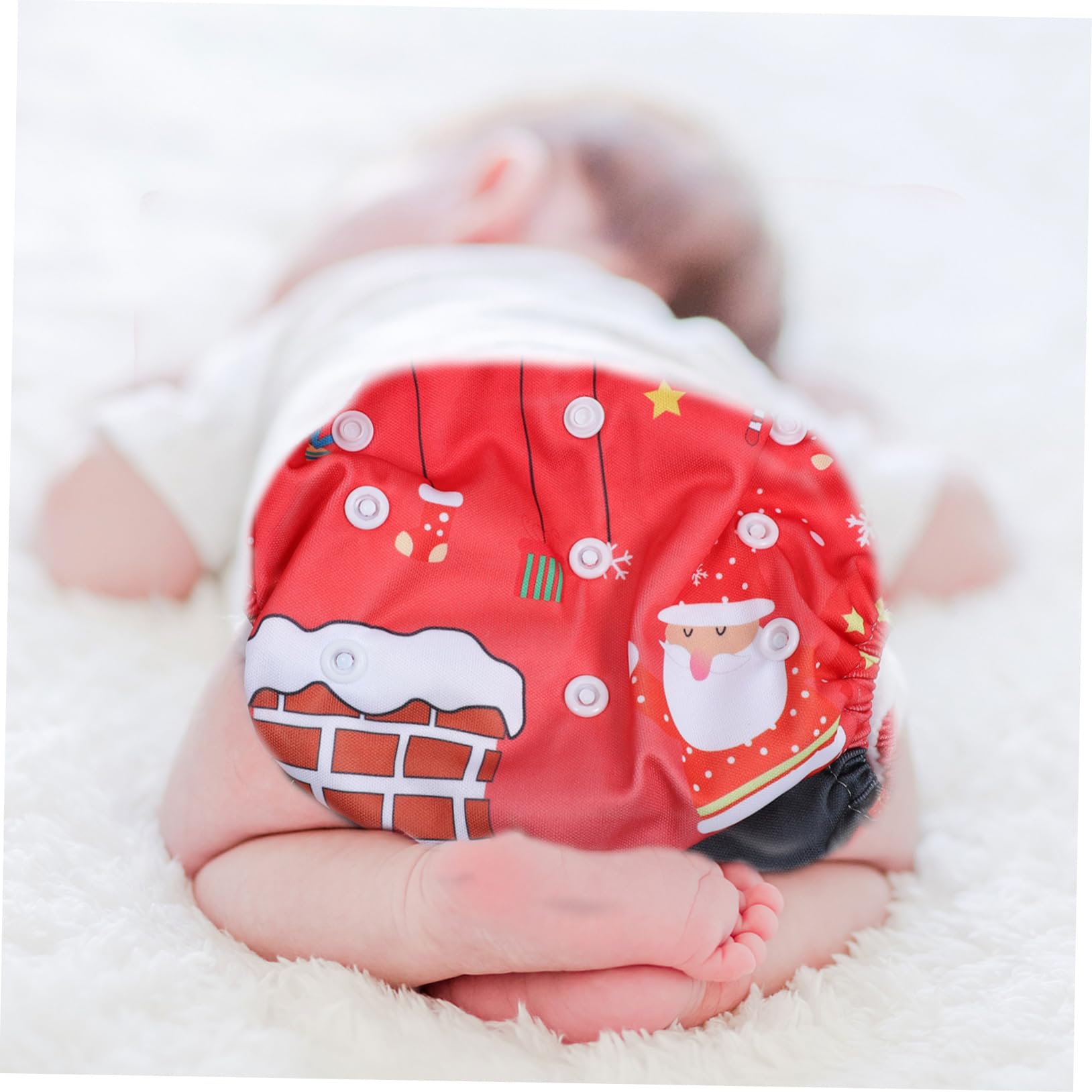 ERINGOGO 2pcs Christmas Cotton Baby Training Pants Leakproof Newborn Diapers Breathable Adjustable Briefs for Boys/Girls