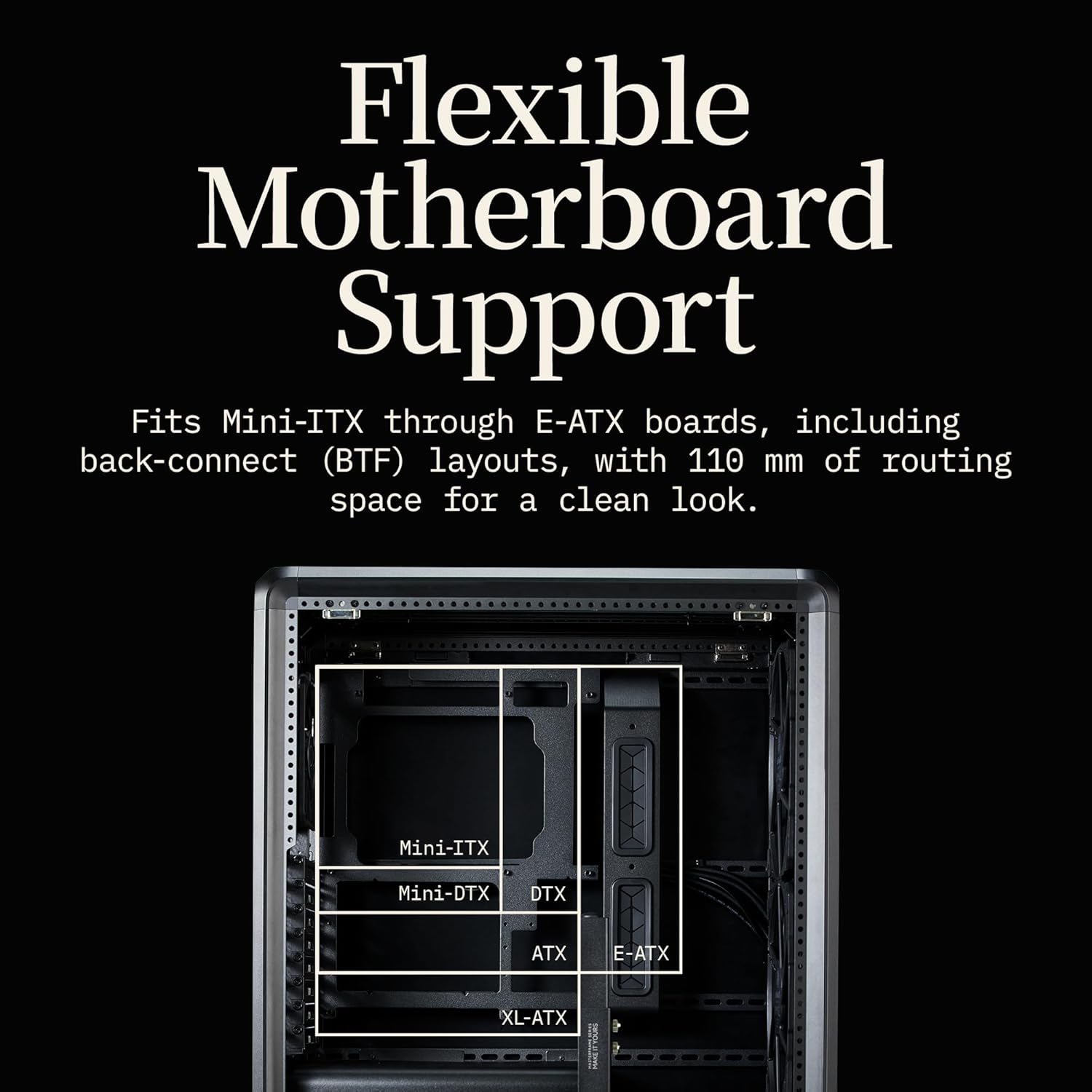 Cooler Master MasterFrame 500 Mesh ARGB ATX Mid-Tower PC Case – High Airflow Premium Aluminum Chassis, Powerful Dual 200mm Intake Fans, Modular Frame, 360mm Radiator Support, USB-C, Black