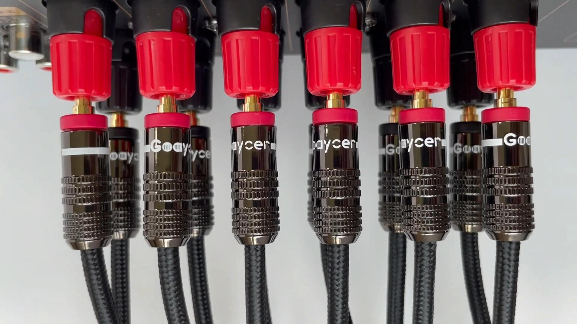 Image of Speaker Wire with Banana Plugs, 14AWG Speaker Cable with Gold-Plated Banana Tips,Oxygen-Free Copper (OFC), 6.6FT /2M