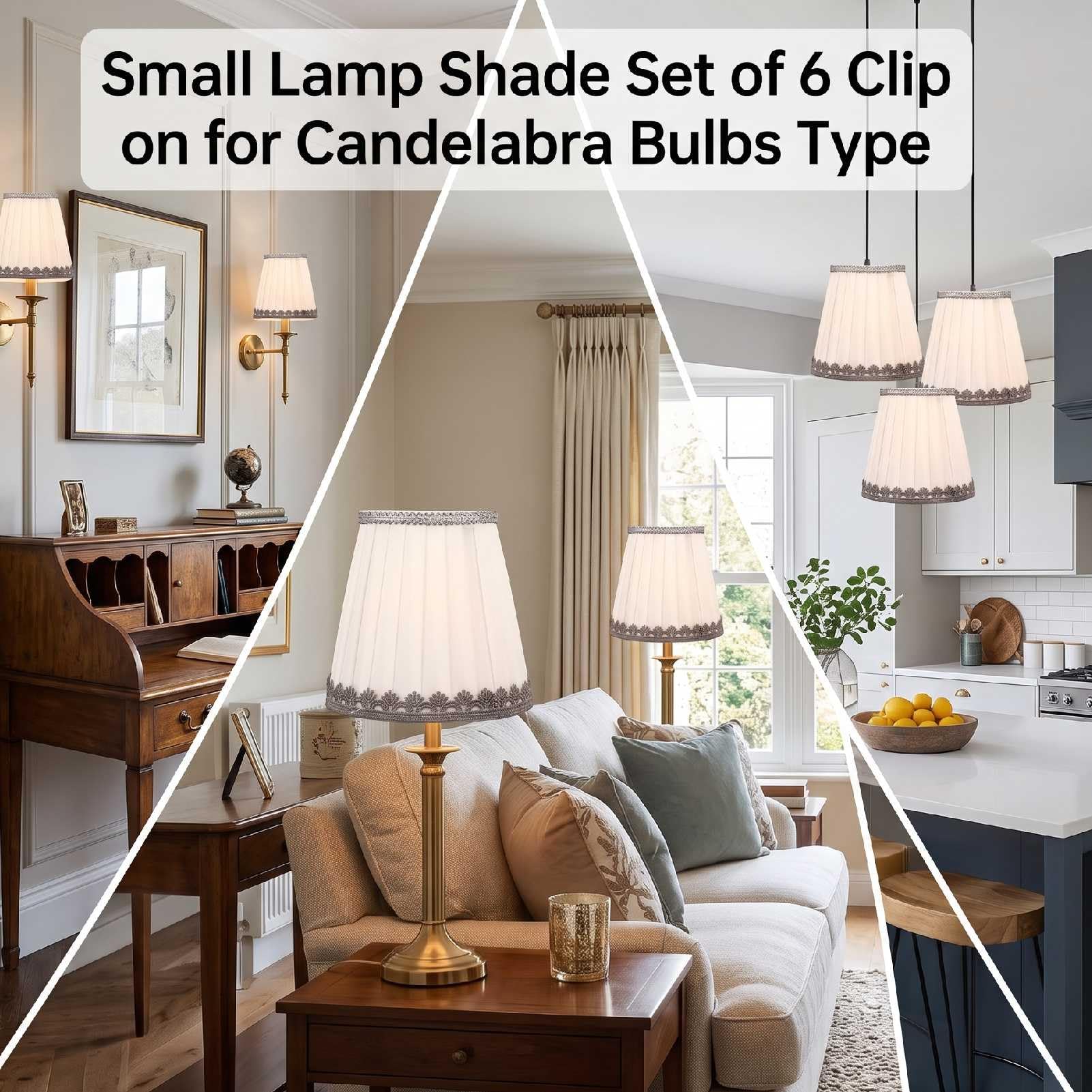 Lot De 6 Petits Abat-jour à Clipser Pour Ampoules Candélabres, Abat-jour En Tissu, Moderne Et Simple, Pour Lampe De Table, Mur, Lampadaire