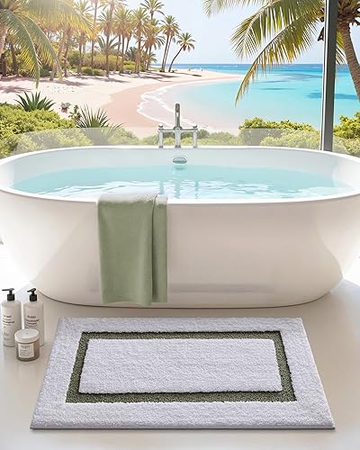 Miniatura 2 de Color&Geometry Alfombras de baño, de microfibra absorbentes de agua y de secado rápido, antideslizantes, lavables a máquina, extra suaves, para