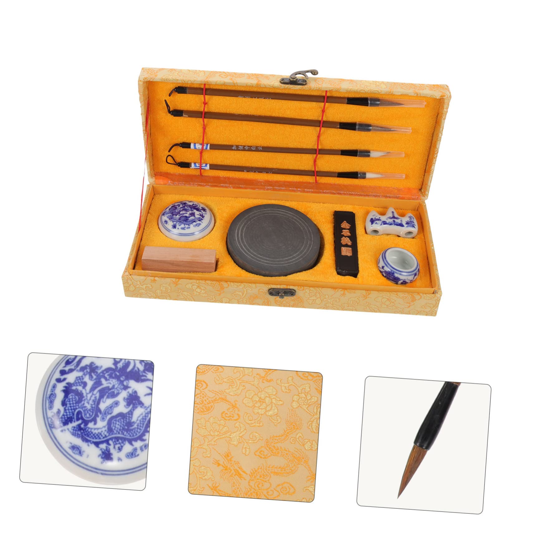 TEHAUX Pietra per Inchiostro Pennello per Scrivere di Bastoncini di Inchiostro per Calligrafia Portatile Forniture per Calligrafia Scolastica