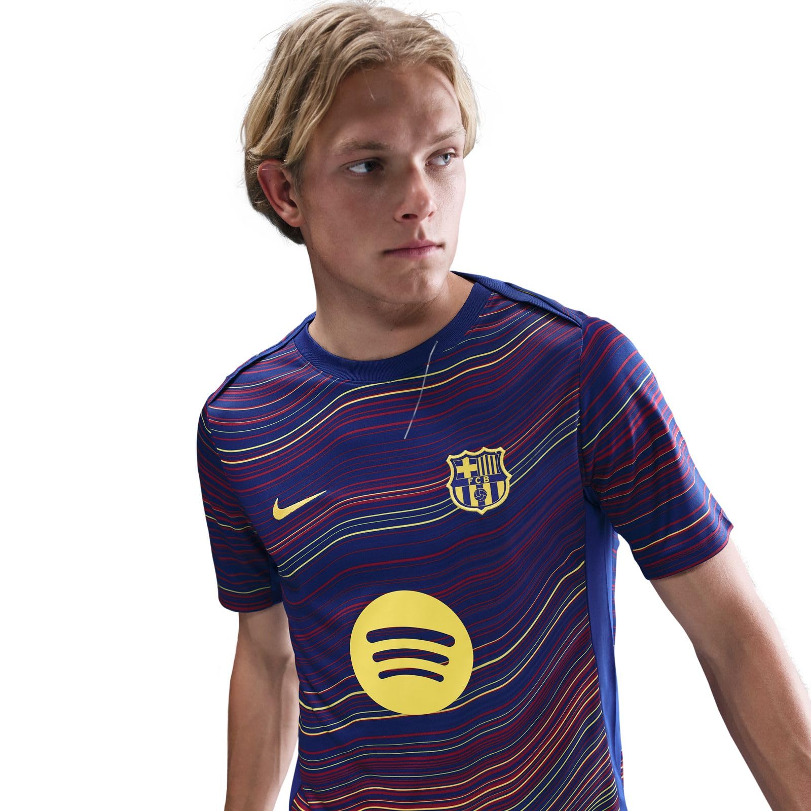 Nike FC Barcelona Academy PRO Home Nike Dri-Fit Kurzärmeliges Pre-Match-fußballoberteil für Herren Maglietta Pre-Match Uomo