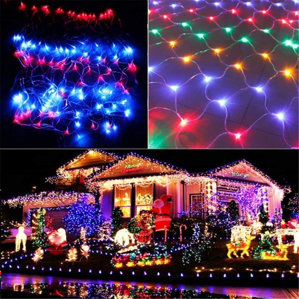 MIRADH Led Net Mesh String Lights/Led Lights for Home Decoration 9.8Ft X 6.6Ft 192 LEDs 8 Modes (3X2M Multicolor)(PVC),1 Meters
