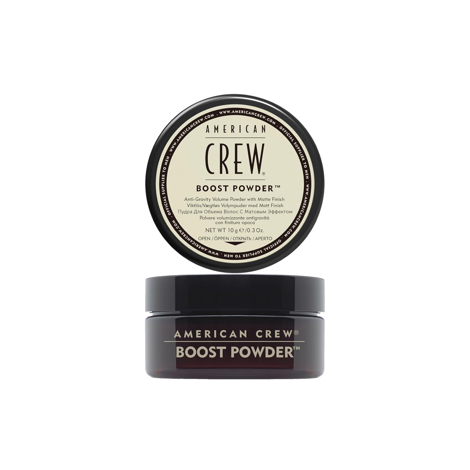 American Crew – Boost Powder, Polvo Voluminizador para el Pelo, Aporta Volumen, Cuerpo y Textura, Acabado Natural y Mate, Sin Brillo, Apto para Todo Tipo de Cabellos