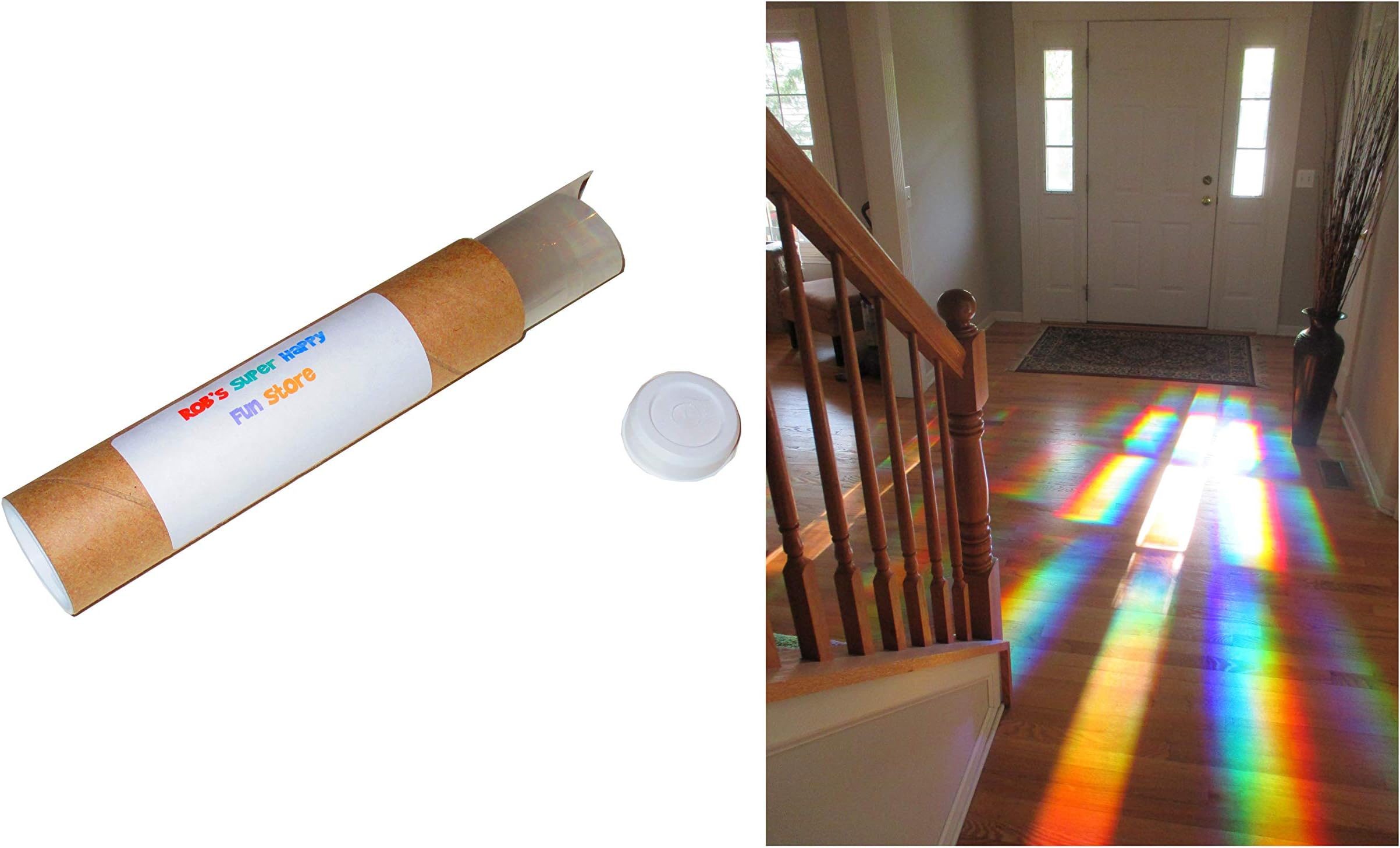 Rob's Super Happy Fun Store Diffraction Grating Sheet - 13500 Lines/inch - Great Prism/Sun Catcher Film Material - 6 in x 1 ft