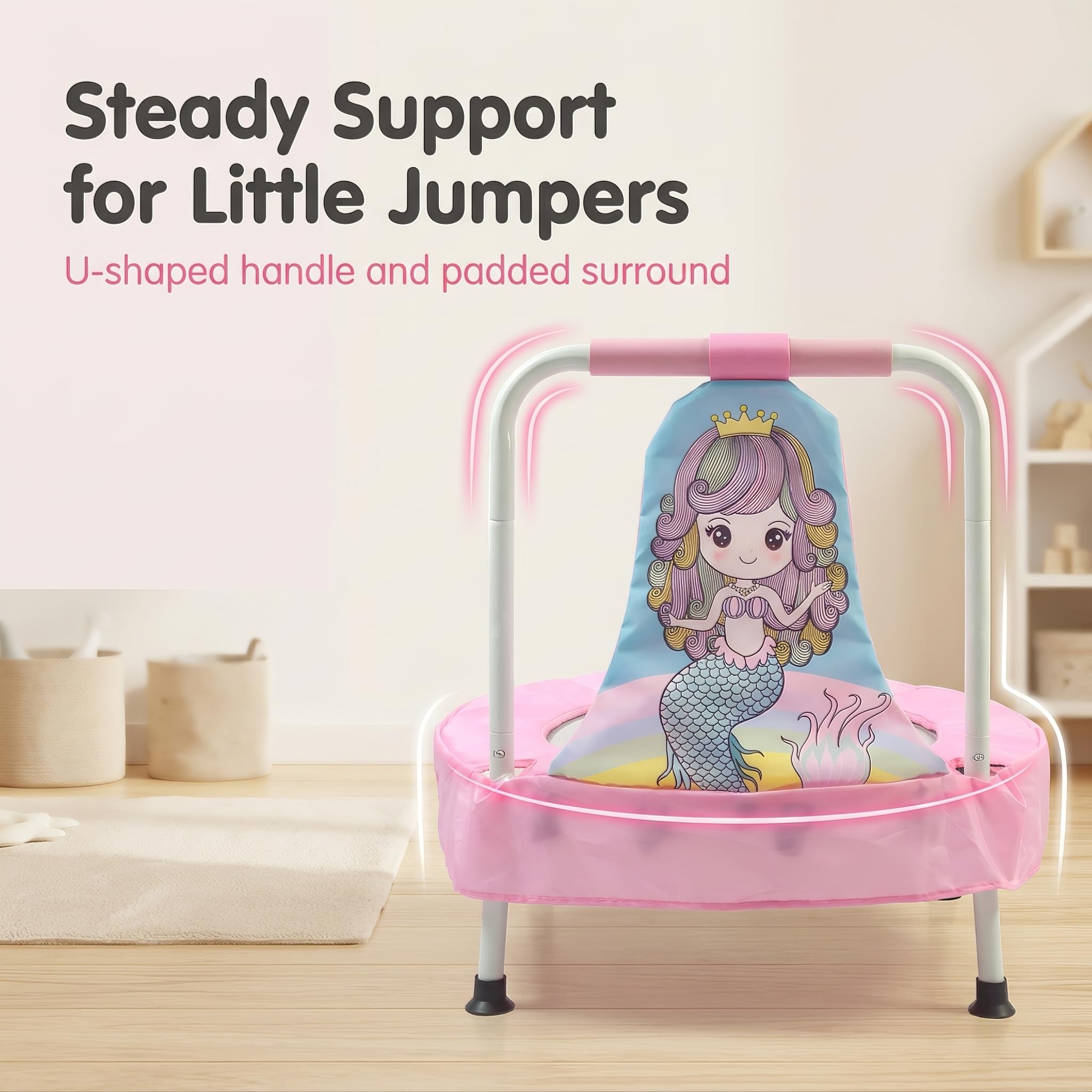 Trampolino per bambini, mini trampolino per bambini, regalo di compleanno per ragazzi e ragazze, per interni ed esterni, per bambini dai 6 mesi ai 3 anni