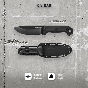 KA-BAR Becker BK2 Campanion Fixed Blade Knife, Carbon Steel