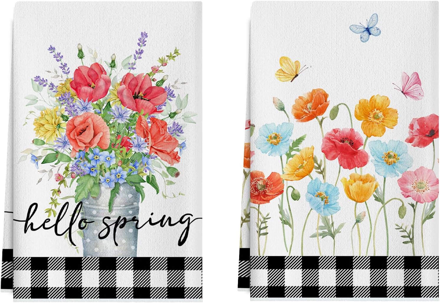 Nanstone Spring Summer Kitchen Towels 17x28 Inch,Pink And - View #2