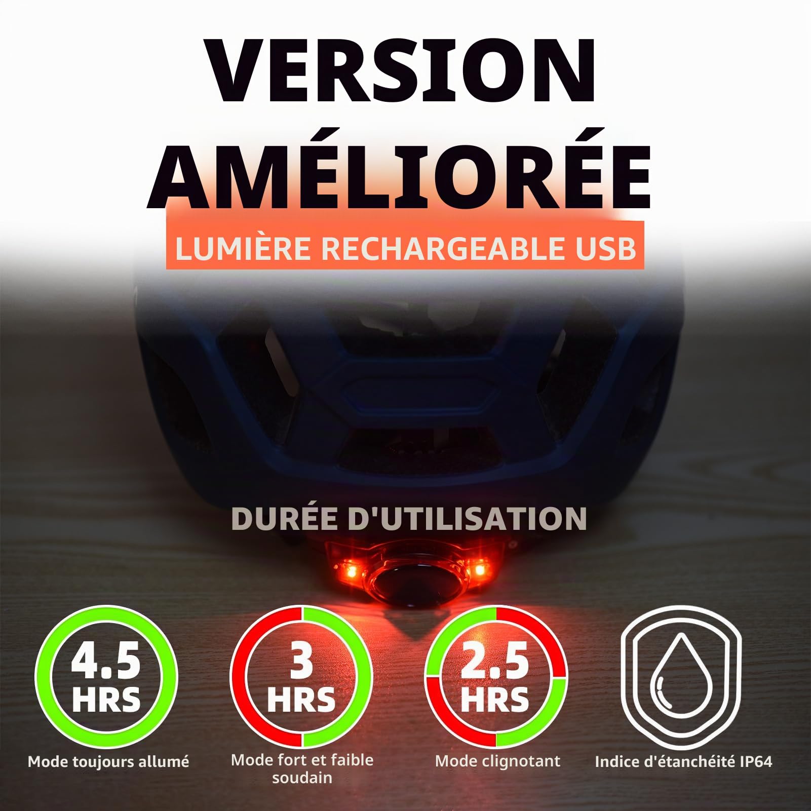 Lixada Casque de vélo,Casque Vélo VTT,Unisexe Casque avec Pare-Brise et Pare-Soleil, feu arrière Rechargeable, Casque de vélo réglable pour la sécurité et la Protection