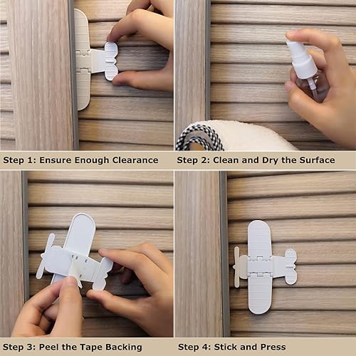 Miniatura 5 de Cerradura de seguridad infantil para puerta corrediza de cristal, puertas corredizas de armario, cerraduras de ventanas a prueba de bebés, sin