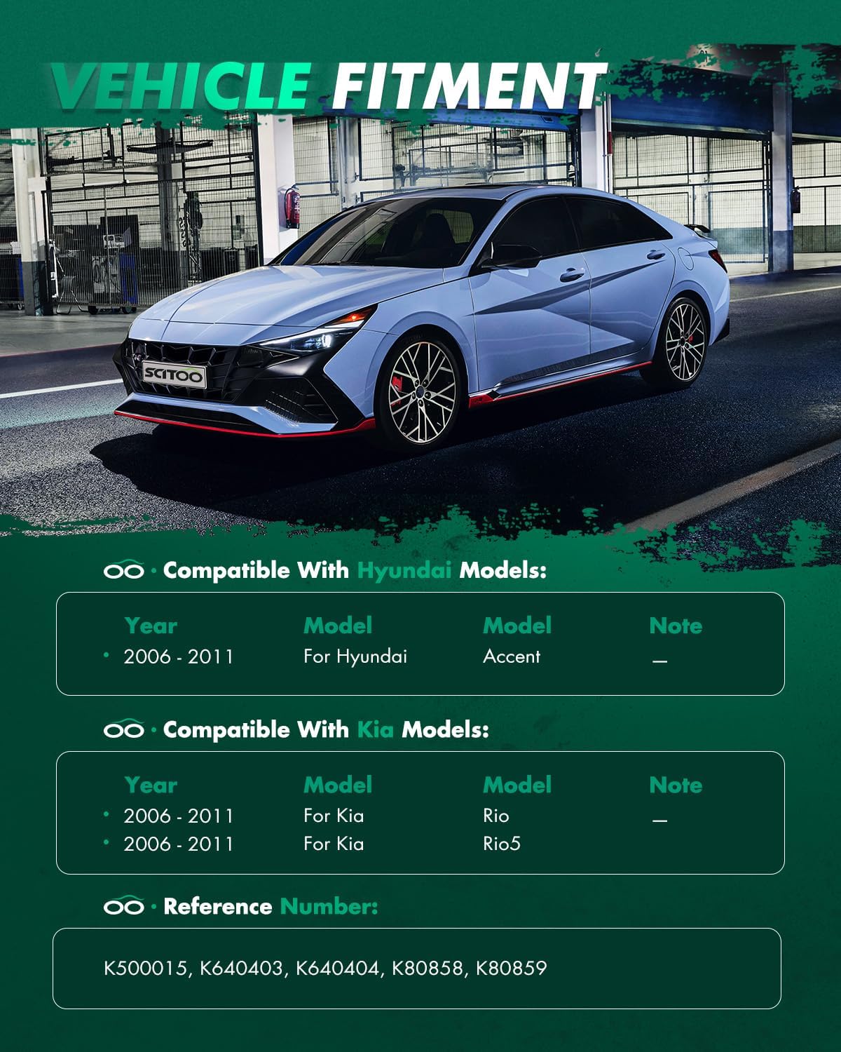 SCITOO 6pcs Suspension Kit Lower Control Arm Driver Side Lower Suspension Ball Joint Sway Bar End Link fit 2006-2011 for Hyundai Accent for Kia Rio Rio5 K80858