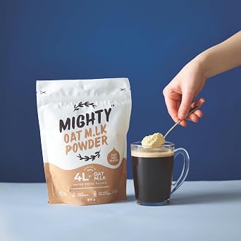 MIGHTY Oat Milk Powder, (1KG Bag, Makes 10L of Oat M.lk), Vegan Coffee Creamer, Dairy Free, Lactose Free, Ideal for Tea, Coffee, Cooking, Baking