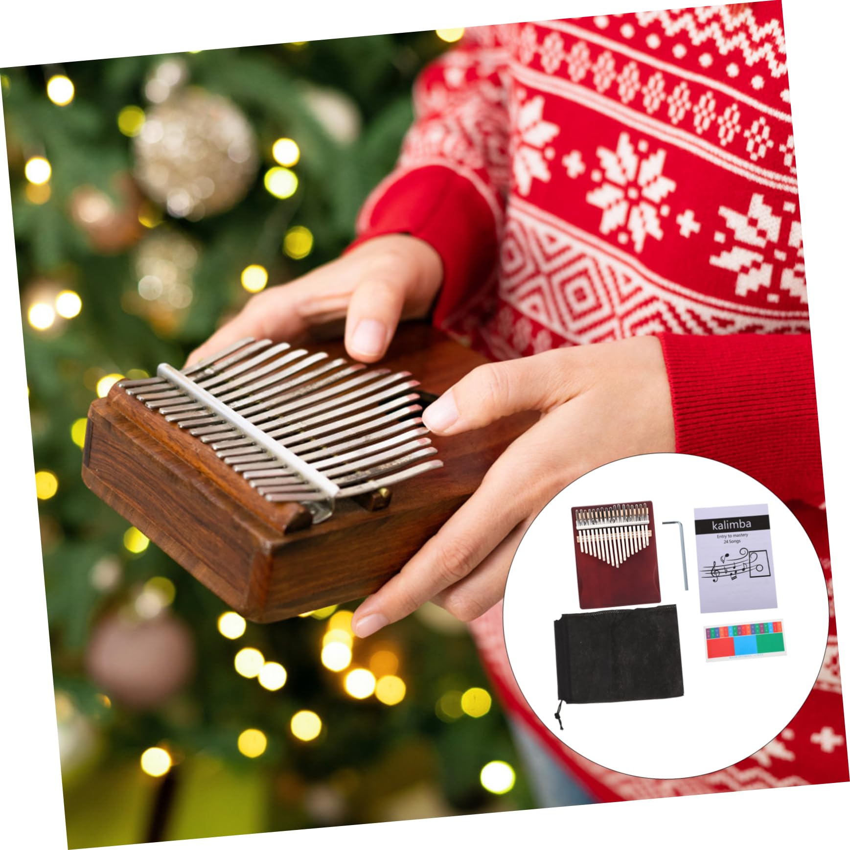 BESTonZON Portable Kalimba Piano 17-tone Thumb Piano Small Music Instrument Ideal Present for Music Lovers