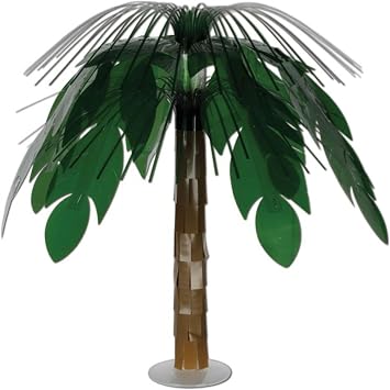 Party Central Pack of 6 Green and Brown Jungle Palm Cascade Table Centerpiece Party Decors 18