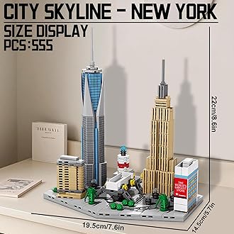 Architecture New York City，New York SkylineEmpire State Architecture Building Micro Mini Blocks Building Blocks Model Great Gifts for Kids and Adults