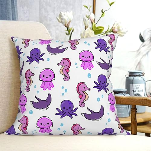 Miniatura 4 de Aimeryup Throw Pillow Covers 20x20 Inch Sea Animal Decorative Pillow Covers Cushion Covers cojines decorativos para sala Pillow Cases Cute Throw