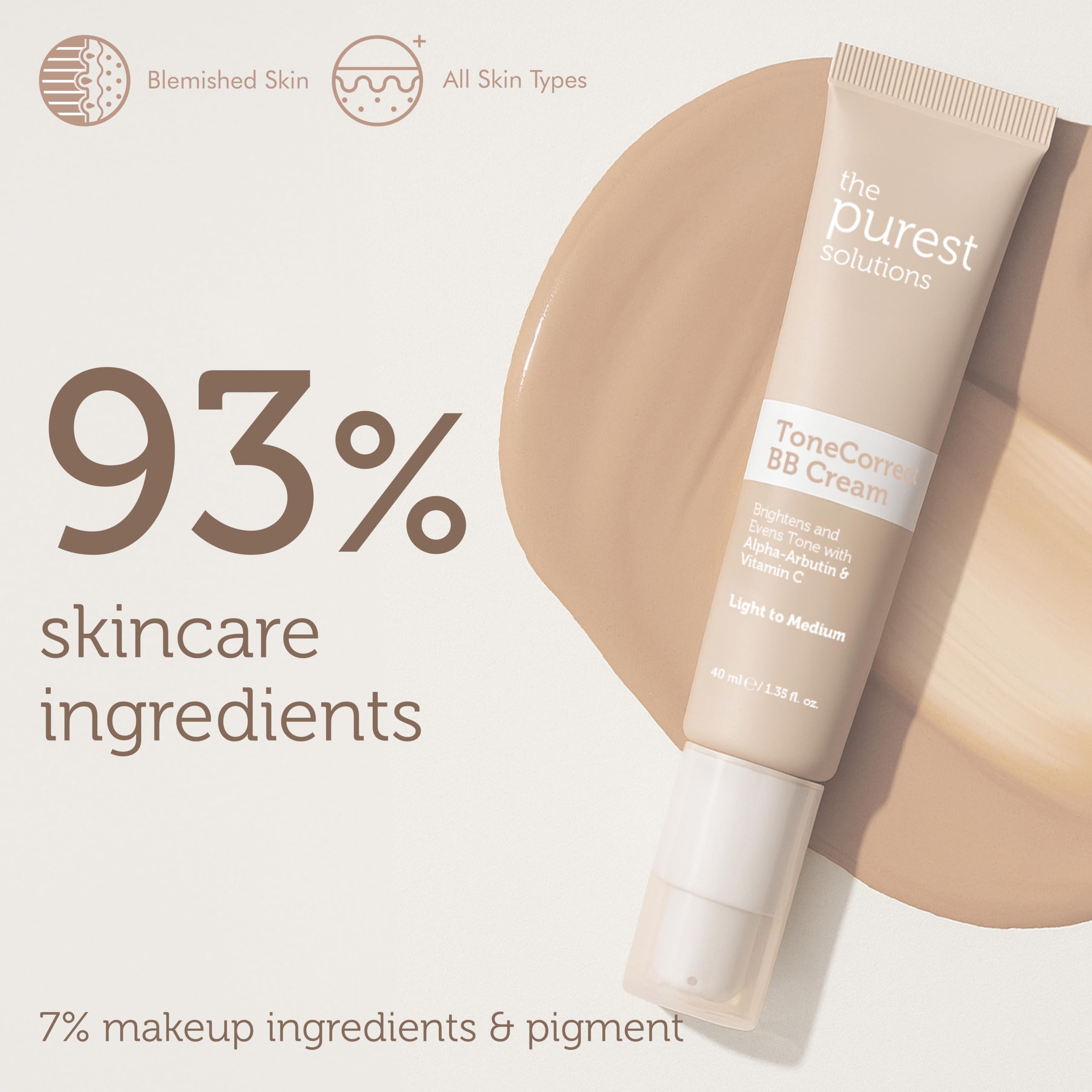 The Purest Solutions BB Cream Tone Correct 40 ml Light to Medium