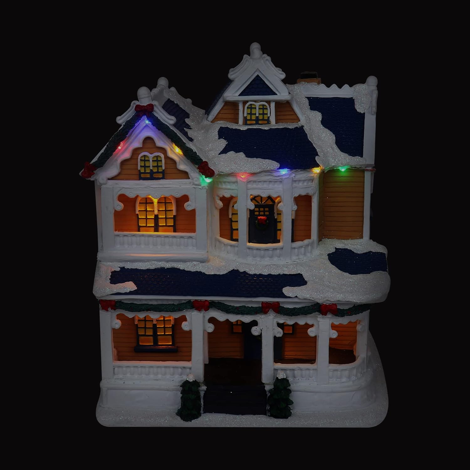 Christmas Village Victorian House Tabletop Display - Pre-lit LED Snow Village - Perfect Addition to Your Christmas Indoor Decorations & Holiday Collections - A Thoughtful Gift for Your Loved Ones