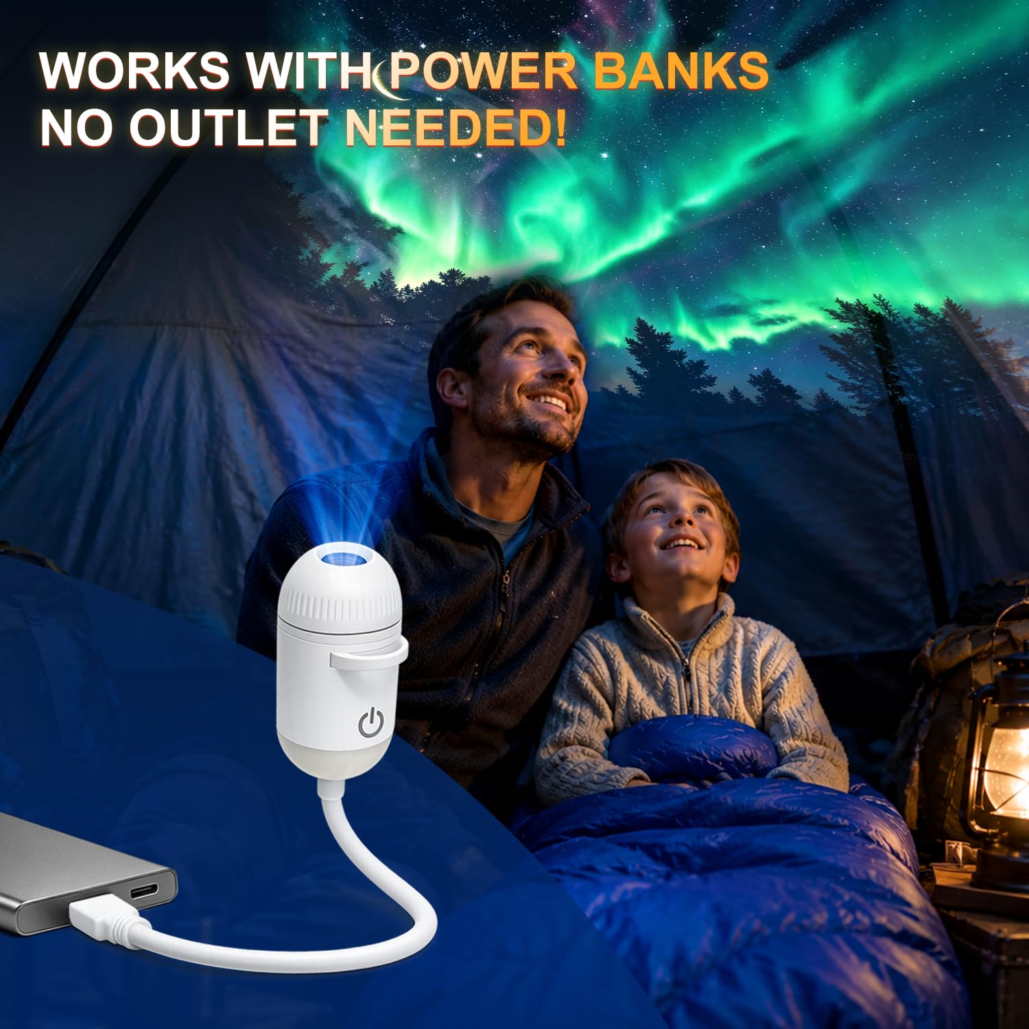 Veilleuse projecteur galaxie 2 en 1 USB pour chambre d'enfant | Luminosité réglable, décoration murale de voiture et de chambre – 24 films
