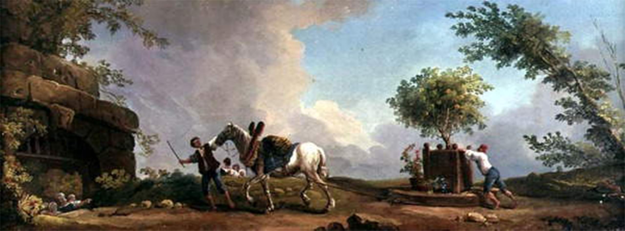 ARTXLXXBN Famous Prints Artwork Pictures Poster Painting Art Gardeners Transporting an Orange Tree by Hubert Robert Artwork Landscape Pictures for Home Decor 60x90cm