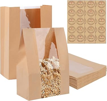 ECOSEAO Paper Bread Bags for Homemade Bread, 30PCS, 35 x 21 x 9 cm