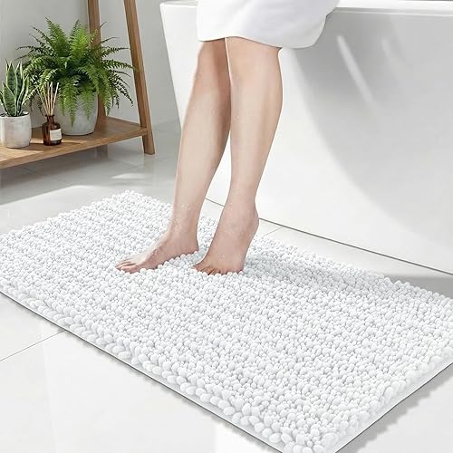 Miniatura 48 de Alfombra de baño pequeña, antideslizante, lavable, color azul marino, de 17 x 24 pulgadas, súper absorbente, suave, alfombra de baño de felpilla