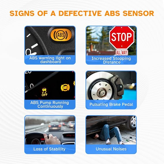 Rear ABS Wheel Speed Sensor Left Right fit for Ford Escape Focus Transit Connect C-Max Mazda, Volvo XC60 SC70 C30 C70 S40 S60 S80 V50 V60 2012 2013 2014 2015 2016 2017 2018 2019, Driver/Passenger 2pcs