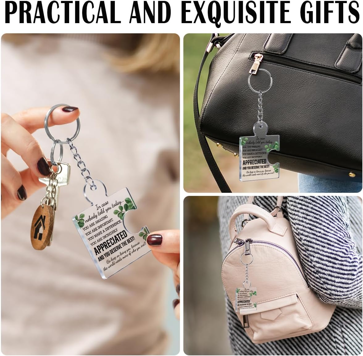 Team Appreciation Gifts for Employee Coworker Staff Bulk, Teamwork Thank You Gift Set Puzzle Piece Acrylic Keychains - Image 7