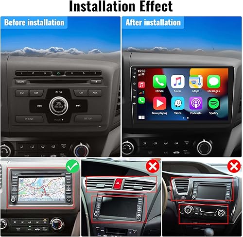 Miniatura 2 de SIXWIN 2G+32G Android coche estéreo para Honda Civic 2012 2013 2014 2015 con CarPlay Android Auto 9 pulgadas pantalla táctil coche Radio Bluetooth