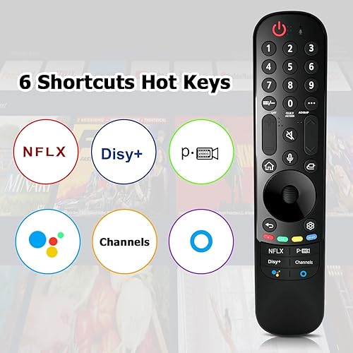 Miniatura 4 de Control remoto de voz de repuesto para LG Smart TV (2019-2024), compatible con Magic Remotes MR20GA, MR21GA, MR22GA, MR23GA, MR24GA, con funciones