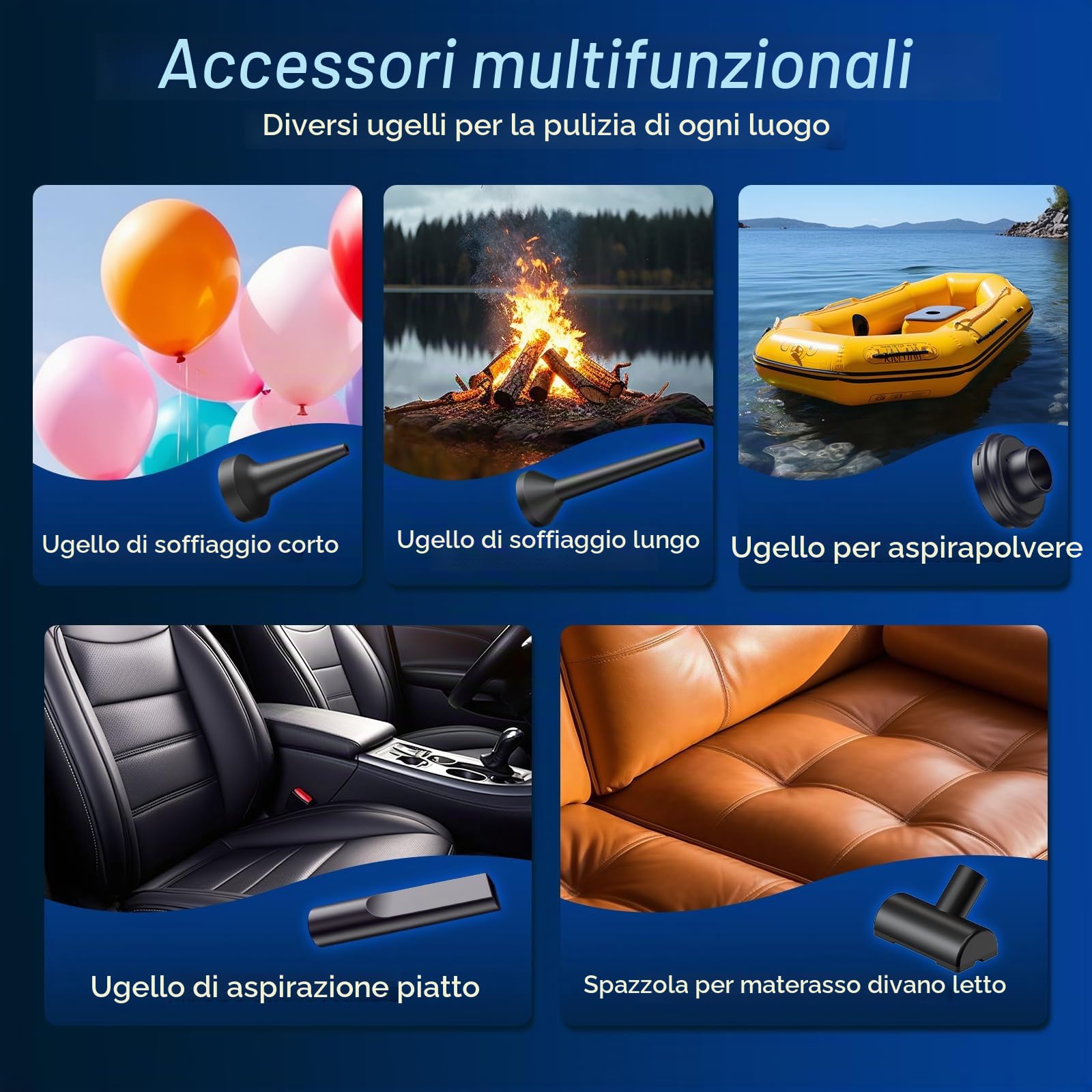 D-Lumina Aspirapolvere per Auto, Mini Aspirapolvere Portatile, Aspirabriciole Senza Fili Potente 22000PA, Sistema a Doppia Filtrazione,Adatto per la Pulizia Profonda di Auto e Case