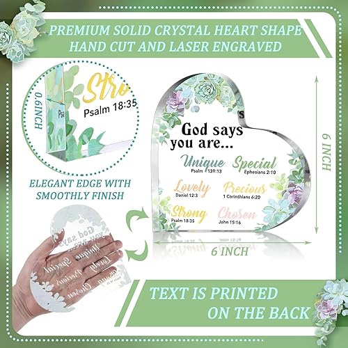 Miniatura 3 de Chunful Regalo cristiano para mujeres, girasoles, regalos para oficina, oraciones inspiradoras de pisapapeles, escritura religiosa, flor