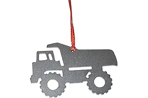 Fire Truck, Dumptruck Metal Ornaments Set, Firetruck Christmas Decorations 10 Pieces for...