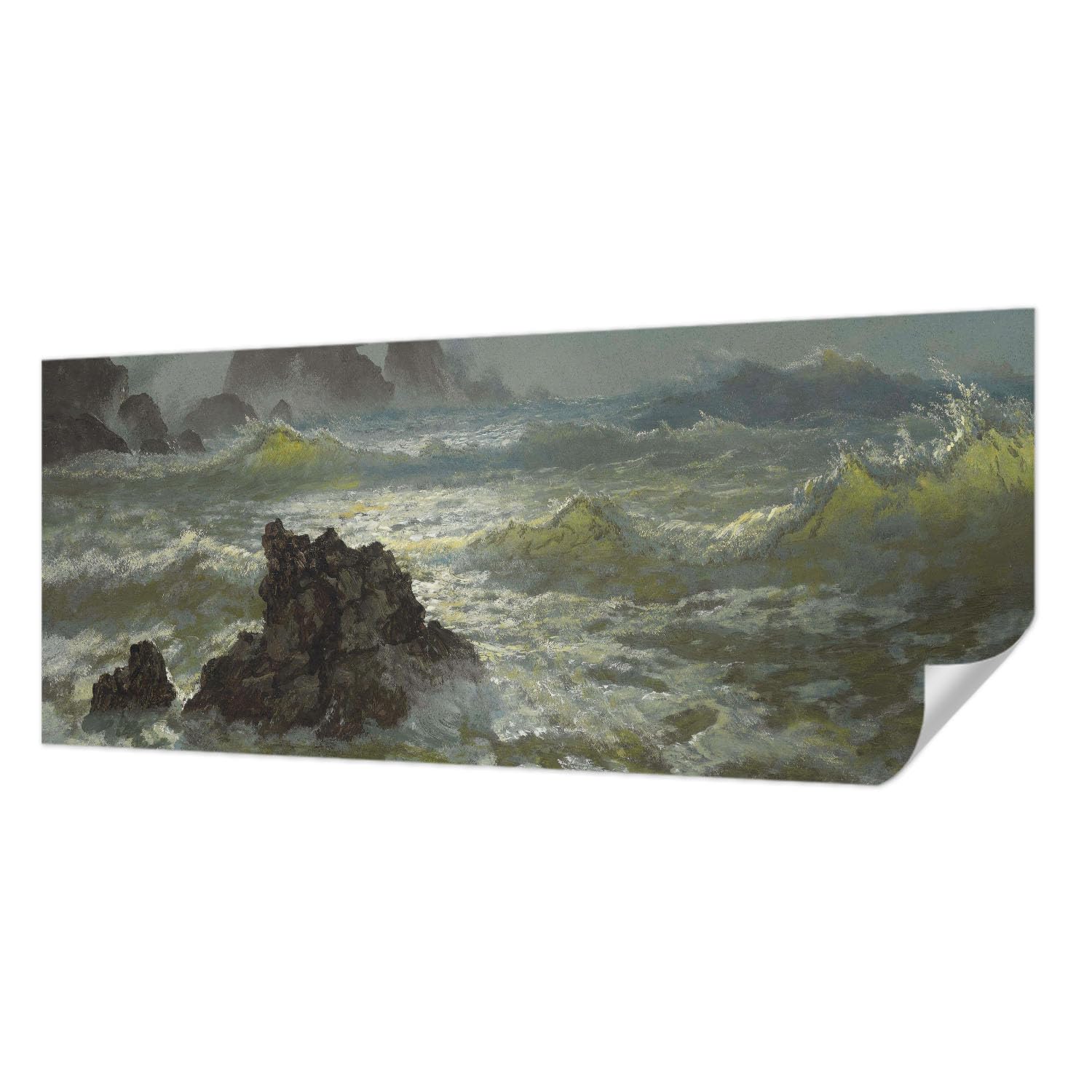 Papier peint autocollant pour chambre et salon décoration murale mer agitée panoramique