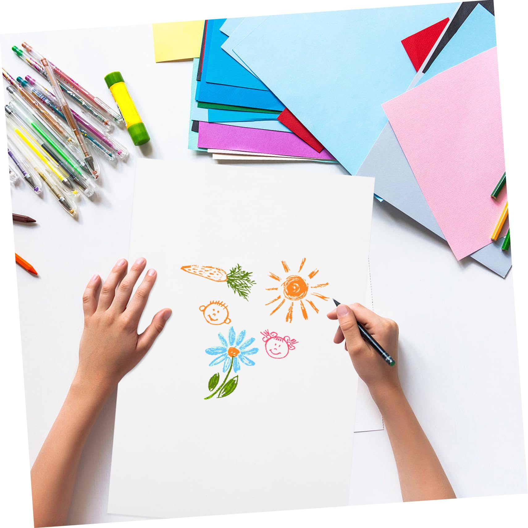 Gatuida 100feuilles Papier à Dessin Vierge Épais Pour Croquis Techniques Marqueurs Aquarelle Et Travaux Créatifs