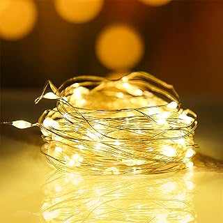 2 Pack LED Fairy Lights Battery Operated,10ft 30LEDs On Silvery Copper Wire Warm White Mini Fairy String Lights, Led Starry String Lights for Wedding Party Mason Jars Christmas Table Decor