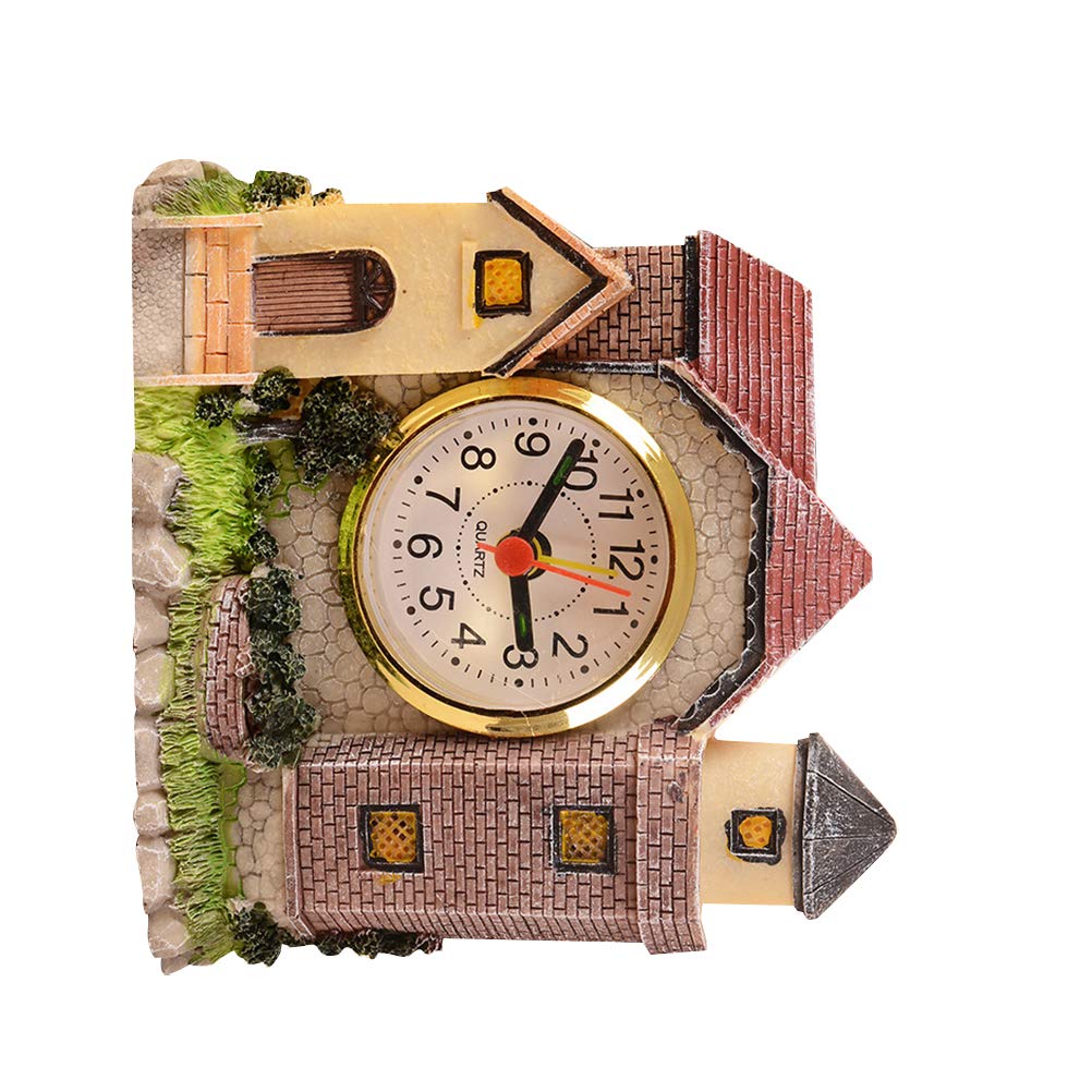 Reloj despertador sin batería de resina para decoración de dormitorio rústico