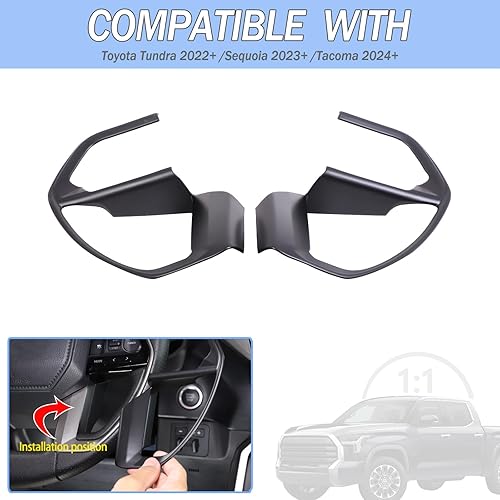 Miniatura 2 de Aunginsy Cubierta de panel de botón de dirección de consola central compatible con Toyota TundraSequoia 2022-2025 Tacoma 2024+ Panel de dirección de