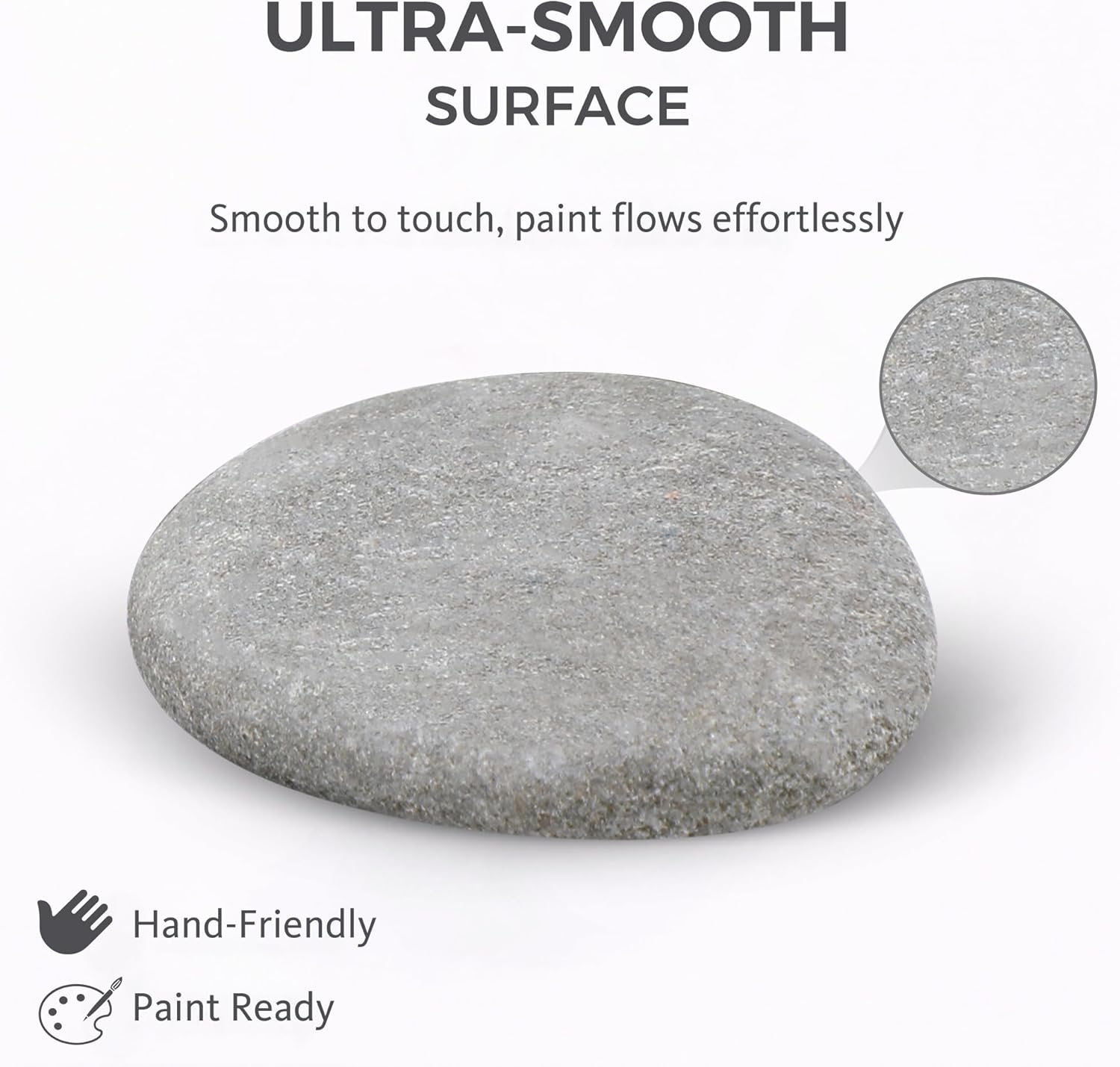 ROCART 24 PCS Large 3.35-4.15" Smooth Natural River Rocks for Painting, Flat Painting Rocks & Craft Stones for Arts, DIY Projects & Creative Studios